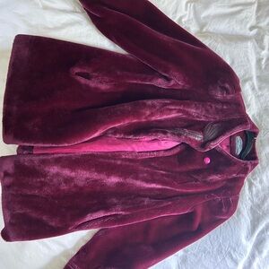 Chaus Deep Burgundy Teddy Jacket